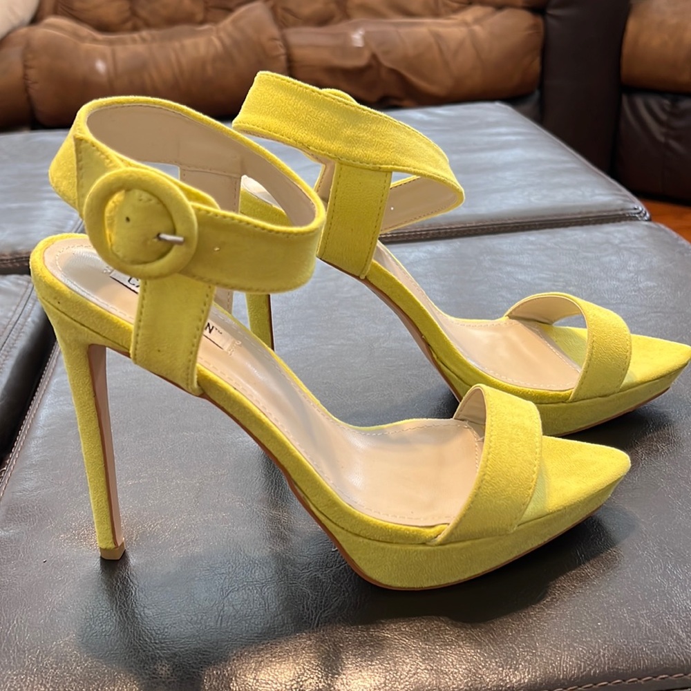 Open Toe Green Heels